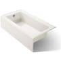 Kohler Bellwether Collection 60" Three Wall Alcove Bath Tub with Integral Apron and Left Hand Drain Biscuit