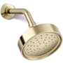 Kohler Purist 1.75 GPM Single Function Shower Head with MasterClean Sprayface and Katalyst Air-Induction Technology Vibrant French Gold