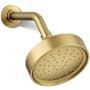 Kohler Purist 2.5 GPM Single Function Shower Head with MasterClean and Katalyst Air-Induction Spray Technology Vibrant Brushed Moderne Brass