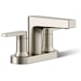 Kohler Taut 1.2 GPM Centerset Bathroom Faucet with Pop-Up Drain Assembly Brushed Nickel