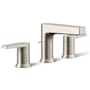 Kohler Taut 1.2 GPM Widespread Bathroom Faucet with Pop-Up Drain Assembly Brushed Nickel