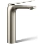 Kohler Avid 0.5 GPM Bathroom Sink Faucet Single Hole with Pop-Up Drain Assembly Vibrant Brushed Nickel