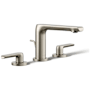 Kohler Avid 0.5 GPM Widespread Bathroom Faucet with Pop-Up Drain Assembly Vibrant Brushed Nickel