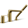 Kohler Avid Deck Mounted Roman Tub Filler with Built-In Diverter - Includes 1.75 GPM Multi Function Hand Shower Vibrant Brushed Moderne Brass