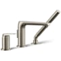 Kohler Avid Deck Mounted Roman Tub Filler with Built-In Diverter - Includes 1.75 GPM Multi Function Hand Shower Vibrant Brushed Nickel