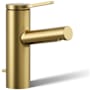 Kohler Elate 1.2 GPM Single Hole Bathroom Faucet with Pop-Up Drain Assembly Vibrant Brushed Moderne Brass