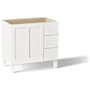 Kohler Poplin 36" Wooden Vanity Cabinet Only with Right Side Drawers Linen White