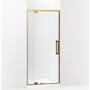 Kohler Statement 76" High x 36" Wide Pivot Frameless Shower Door with Tempered Glass Vibrant Brushed Moderne Brass