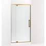 Kohler Statement 76" High x 42" Wide Pivot Frameless Shower Door with Tempered Glass Vibrant Brushed Moderne Brass