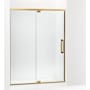 Kohler Statement 76" High x 60" Wide Pivot Frameless Shower Door with Tempered Glass and Controlled Close Technology Vibrant Brushed Moderne Brass