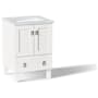 Kohler Poplin 24" Free Standing Single Basin Vanity Set with Cabinet and Quartz Vanity Top - Includes Undermount Sink and Cabinet Hardware Linen White