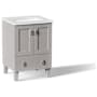 Kohler Poplin 24" Free Standing Single Basin Vanity Set with Cabinet and Quartz Vanity Top - Includes Undermount Sink and Cabinet Hardware Mohair Grey