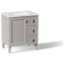 Kohler Poplin 30" Free Standing Single Basin Vanity Set with Cabinet and Quartz Vanity Top - Includes Undermount Sink and Cabinet Hardware Mohair Grey