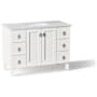 Kohler Poplin 48" Free Standing Single Basin Vanity Set with Cabinet and Quartz Vanity Top - Includes Undermount Sink and Cabinet Hardware Linen White