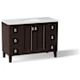 Kohler Poplin 48" Free Standing Single Basin Vanity Set with Cabinet and Quartz Vanity Top - Includes Undermount Sink and Cabinet Hardware Claret Suede