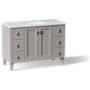 Kohler Poplin 48" Free Standing Single Basin Vanity Set with Cabinet and Quartz Vanity Top - Includes Undermount Sink and Cabinet Hardware Mohair Grey