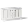 Kohler Poplin 60" Free Standing Double Basin Vanity Set with Cabinet and Quartz Vanity Top - Includes Undermount Sinks and Cabinet Hardware Linen White
