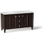 Kohler Poplin 60" Free Standing Double Basin Vanity Set with Cabinet and Quartz Vanity Top - Includes Undermount Sinks and Cabinet Hardware Claret Suede