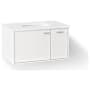 Kohler Jute 36" Wall Mounted Single Basin Vanity Set with Cabinet and Quartz Vanity Top - Includes Undermount Sink and Cabinet Hardware Linen White