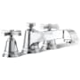 Kohler Double Handle Deck Mounted Roman Tub Filler Trim with Metal Cross Handles from the Pinstripe Pure Series Polished Chrome