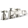 Kohler Double Handle Deck Mounted Roman Tub Filler Trim with Metal Cross Handles from the Pinstripe Pure Series Polished Nickel