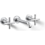 Kohler Purist 1.2 GPM Wall Mounted Widespread Bathroom Faucet Polished Chrome