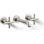 Kohler Purist 1.2 GPM Wall Mounted Widespread Bathroom Faucet Polished Nickel