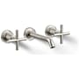 Kohler Purist 1.2 GPM Wall Mounted Widespread Bathroom Faucet Polished Nickel