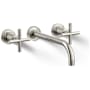 Kohler Purist 1.2 GPM Wall Mounted Widespread Bathroom Faucet Polished Nickel