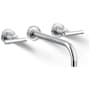 Kohler Purist 1.2 GPM Wall Mounted Widespread Bathroom Faucet Polished Chrome