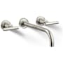 Kohler Purist 1.2 GPM Wall Mounted Widespread Bathroom Faucet Polished Nickel