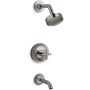 Kohler Purist Tub and Shower Trim Package with 1.75 GPM Single Function Shower Head with Rite-Temp Technology Vibrant Titanium