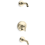 Kohler Purist Tub and Shower Trim Package with Rite-Temp Technology Vibrant French Gold