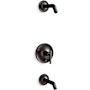 Kohler Purist Tub and Shower Trim Package with Rite-Temp Technology Brushed Graphite