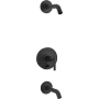 Kohler Purist Tub and Shower Trim Package with Rite-Temp Technology Matte Black