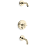 Kohler Purist Tub and Shower Trim Package with Rite-Temp Technology Vibrant French Gold