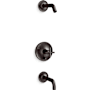 Kohler Purist Tub and Shower Trim Package with Rite-Temp Technology Brushed Graphite