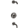 Kohler Purist Tub and Shower Trim Package with Rite-Temp Technology Vibrant Titanium