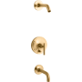 Kohler Purist Tub and Shower Trim Package with Rite-Temp Technology Vibrant Brushed Moderne Brass
