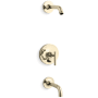 Kohler Purist Tub and Shower Trim Package with Rite-Temp Technology Vibrant French Gold