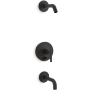 Kohler Purist Tub and Shower Trim Package with Rite-Temp Technology Matte Black