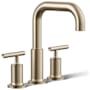 Kohler Purist Deck Mounted Roman Tub Filler with Dual Lever Handle Brushed Bronze