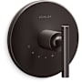 Kohler Purist Thermostatic Valve Trim Only with Single Lever Handle - Less Rough In Brushed Graphite