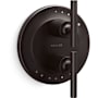 Kohler Purist Thermostatic Valve Trim Only with Dual Lever Handles and Volume Control - Less Rough In Brushed Graphite