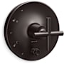 Kohler Purist Two Function Pressure Balanced Valve Trim Only with Single Cross Handle and Integrated Diverter - Less Rough In Brushed Graphite