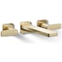Kohler Parallel Wall Mounted Tub Filler Vibrant French Gold