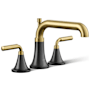 Kohler Tone Deck Mounted Roman Tub Filler with Built-In Diverter Matte Black with Moderne Brass