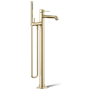 Kohler Occasion Floor-Mount Bath Filler Trim with Handshower Vibrant French Gold