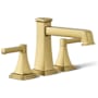 Kohler Riff Deck Mounted Roman Tub Filler Vibrant Brushed Moderne Brass