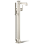 Kohler Riff Floor Mounted Tub Filler with Built-In Diverter - Includes Hand Shower Vibrant Brushed Nickel